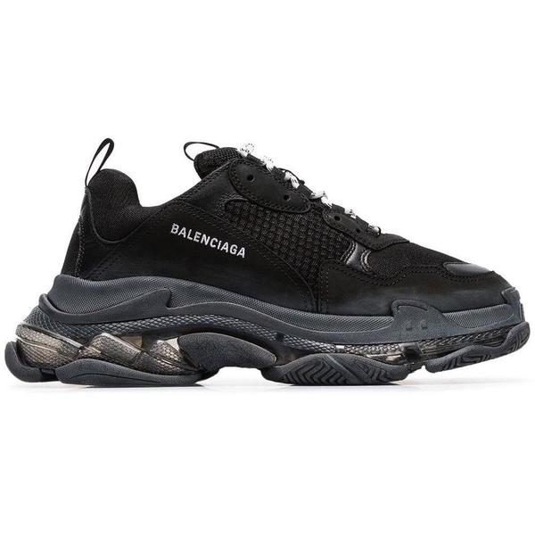 Balenciaga Triple S Distressed Sole Trainers (Black) – YIODesigner