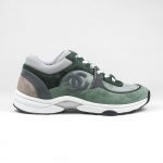 CHANEL CC LOGO TIE DYE GREEN GREY REFLECTIVE SNEAKER