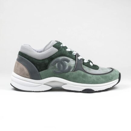 CHANEL CC LOGO TIE DYE GREEN GREY REFLECTIVE SNEAKER