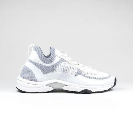 CHANEL CC LOGO SOCK WHITE GREY SNEAKER