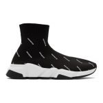 Balenciaga Speed Trainer Logo Print Black White (Copy)