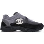Chanel Suede CC Logo Trainers (Grey/Black)