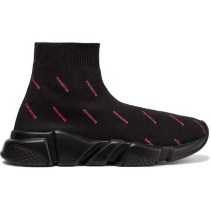 Balenciaga Speed Logo-Print Stretch-Knit High-Top Sneakers