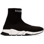 Balenciaga Black and White Speed High-top Sneakers