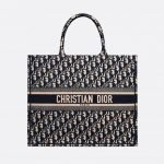Dior Book Tote Blue Oblique Embroider Bag
