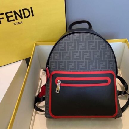 Fendi Grey Fabric Backpack