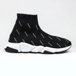 Balenciaga Multi Logo Speed Knit Sock Black White