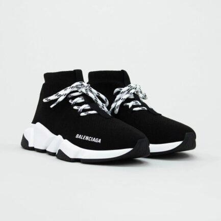 Balenciaga Speed Knit Lace Sock Black White (W)