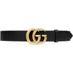 Gucci Leather Belt With Double GG Buckle