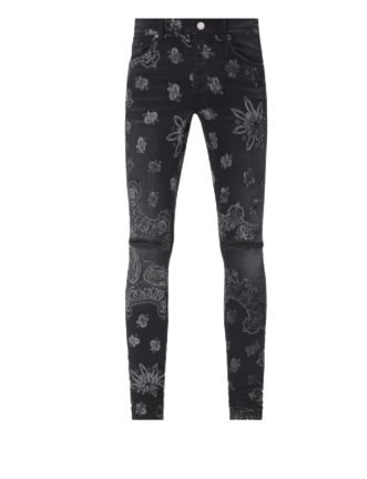 FLOCKED PAISLEY BANDANA JEAN