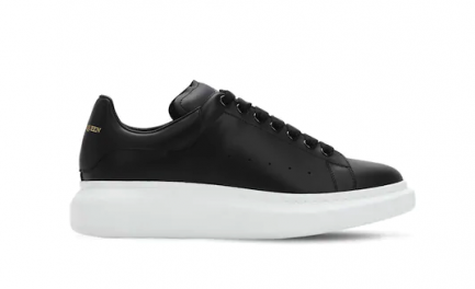ALEXANDER MCQUEEN BLACK WITH WHITE SOLE