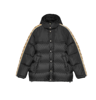 Gucci monogram pattern padded coat