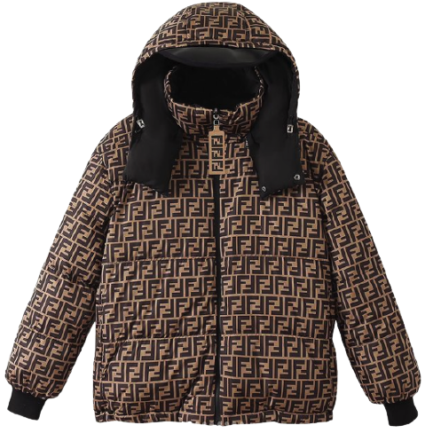 FENDI BOMBER JACKET BROWN FF LOGO