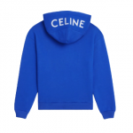 CELINE LOOSE SWEATSHIRT IN COTTON FLEECE BLEU ROI / OFF WHITE