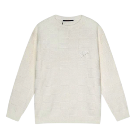 LOUIS VUITTON SWEATER DAMIER WITH LV PATCH WHITE