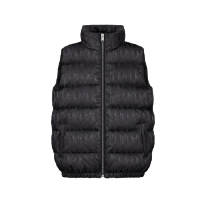 DIOR OBLIQUE SLEEVELESS DOWN JACKET dark blue