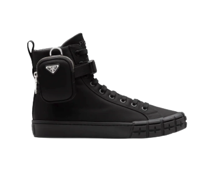 Baskets montantes Prada Wheel en Re-Nylon