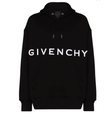 Givenchy front logo heavy brushed hooded sweatshirt