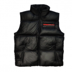 PRADA SHORT SLEEVE JACKET BLACK RED LOGO