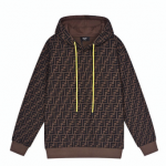 FENDI HOODIE FULL BROWN LOGO