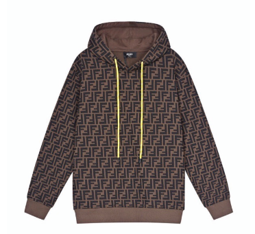 FENDI HOODIE FULL BROWN LOGO