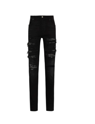 AMIRI bandana-layer skinny jeans