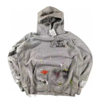 GALLARY DEPT HOODIE GREY PAINTED