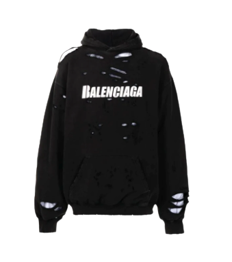 Balenciaga ripped hoodie oversize à logo