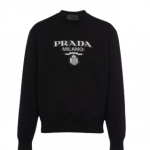 Prada intarsia-knit logo sweatshirt black