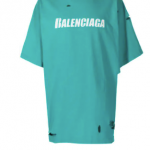 Balenciaga ripped oversize logo T-shirt