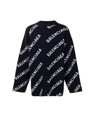 Balenciaga pull à logo en intarsia