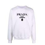 Prada logo-print long-sleeve sweatshirt white