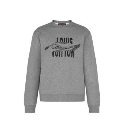 1A8GVQ FRONT EMBROIDERY CREW NECK SWEATSHIRT