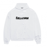 DESTROYED HOODIE IN WHITE