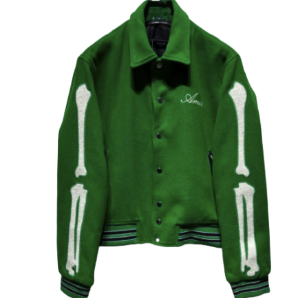 AMIRI embroidered logo bomber jacket green