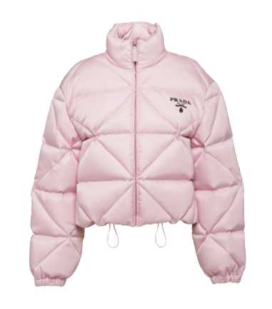 Prada pink Re-Nylon Gabardine cropped down jacket