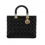 LARGE LADY DIOR BAG Black Cannage Lambskin