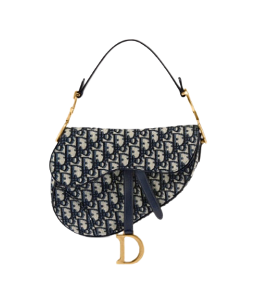 SADDLE BAG Blue Dior Oblique Jacquard