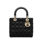 MEDIUM LADY DIOR BAG Black Cannage Lambskin