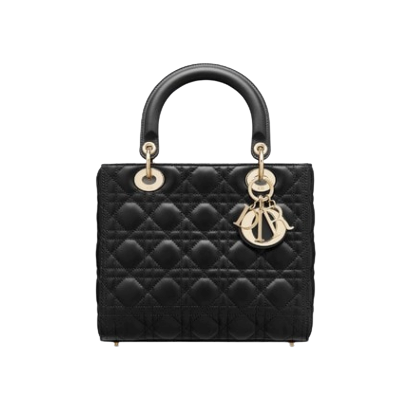 MEDIUM LADY DIOR BAG Black Cannage Lambskin