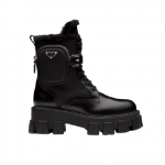 PRADA Monolith leather and nylon biker boots