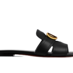 30 MONTAIGNE SLIDE Black Calfskin