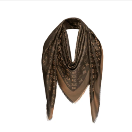 LV Monogram Shine Shawl Brown Scarf
