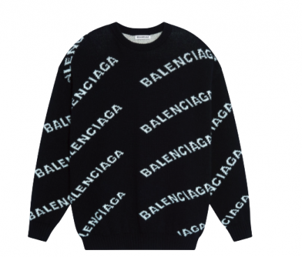 WOMEN'S ALLOVER LOGO SWEATER IN BLACK
