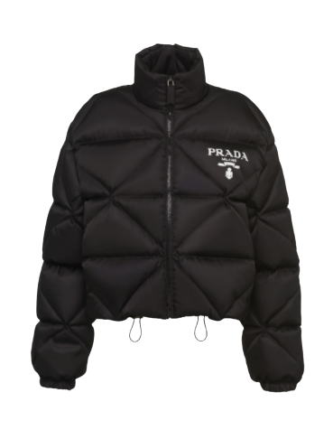 Prada Re-Nylon Gabardine cropped down jacket black