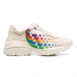 Gucci star pattern lace-up sneakers