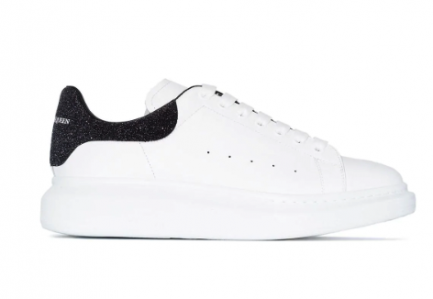 ALEXANDER MCQUEEN WHITE WITH BLACK STRASS DETAILS