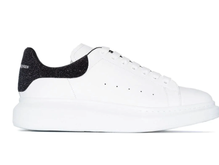ALEXANDER MCQUEEN WHITE WITH BLACK STRASS DETAILS