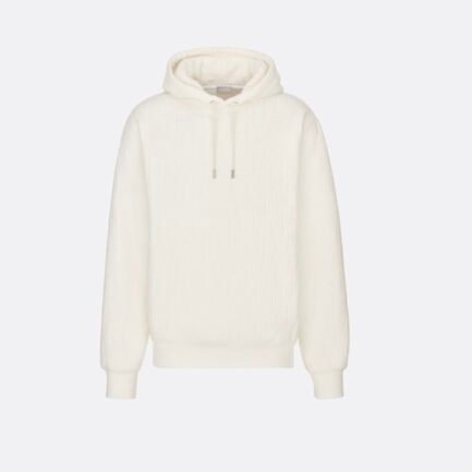 OVERSIZED HOODED SWEATSHIRT WITH DIOR OBLIQUE MOTIF Off-White Terry Cotton Jacquard