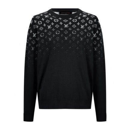 Gradient Cotton Crewneck black